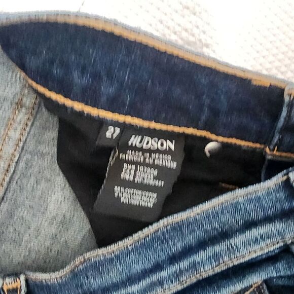 Hudson NWT Brix High-Rise Cropped Flared Stretch Denim Dark Wash Jeans Size 27 - Picture 7 of 10